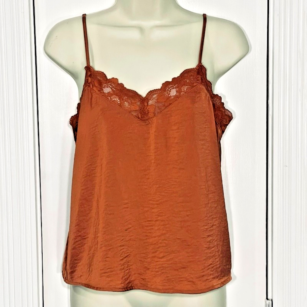 Pink Rose Rust Cami M Lace Adjustable Coquette Boho Feminine Fairy Medium